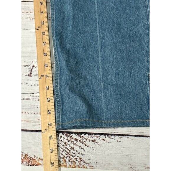 Anine Bing Womens Roy Jeans Nordic Blue‎ Button Fly Split Hem Flare Leg Size 31 - Picture 13 of 13